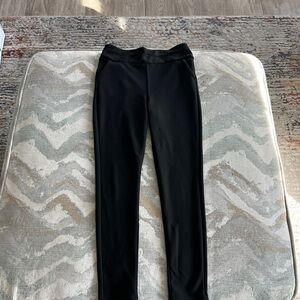 Shosho Black Work Leggings, Dress Pants with Pockets